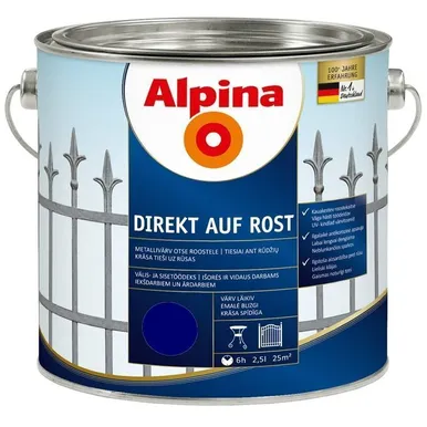 METALLIVÄRV ALPINA DIREKT AUF ROST 2,5L SININE (RAL5010) LÄIKIV