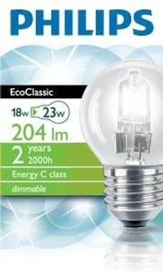 HALOGEENLAMP ECO CLASSIC P45 E27 18W 230V PHILIPS