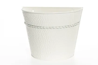 LILLEPOTIÜMBRIS SEINALE METALLIST 25CM VALGE