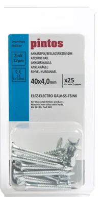 NURGANAEL RIHVELDATUD 4X40MM ZN ~25TK