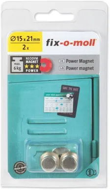 MAGNET NUPP D15X21MM, MAX 6KG, 2TK