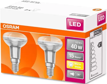 LED LAMP OSRAM LED STAR 3,3W E14 R50 210LM 2700K 2TK PAKIS