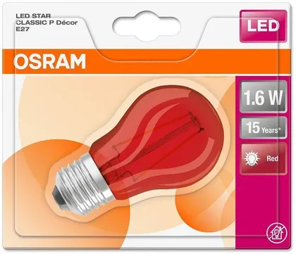 LED LAMP OSRAM LED STAR DECO CLASSIC PUNANE 1,6W E27 A60 136LM 3000K