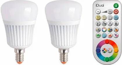LED LAMP JEDI 7W A60 E14 470LM 2200-6500K RGB 2TK+PULT