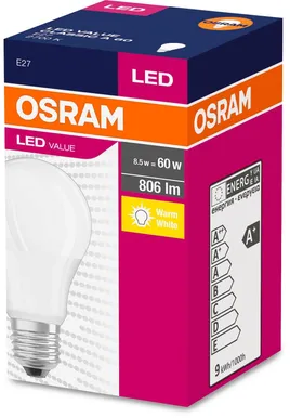 LED LAMP OSRAM 8,5W E27 A60 2700K 806LM MATT