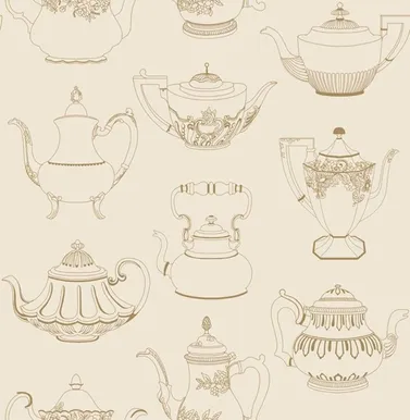 TAPEET DUTCH WALLCOVERINGS BE DIFFERENT THEEPOT CREME/GOUD