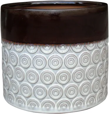 ÜMBRISPOTT KERAAMILINE 19X19X16CM PRUUN-VALGE