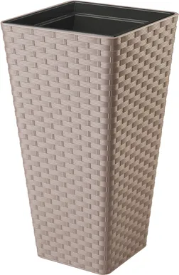 VÄLIS PLASTPOTT FORM-PLASTIC RATTANA SLIM 40CM TAUPE