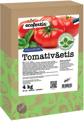 VÄETIS TOMATITELE JA KASVUMAJA TAIMEDELE ECOFERTIS ORGAANILINE BIO 4KG