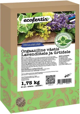 VÄETIS LAVENDLITELE JA ÜRTIDELE ECOFERTIS ORGAANILINE BIO 1,75KG