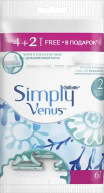RASEERIJA ÜHEKORDSED GILLETTE SIMPLY VENUS 2 4+2TK PAKIS