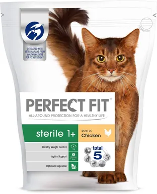 LEMMIKLOOMA KUIVTOIT PERFECT FIT STERILISEERITUD KASSIDELE KANAGA 750G