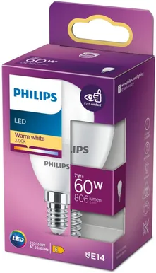 LED LAMP PHILIPS 7W (60W) E14 P48 808LM 2700K