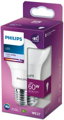 LED LAMP PHILIPS 7,5W E27 A60 806LM 4000K