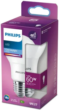 LED LAMP PHILIPS 7,5W E27 A60 806LM 6500K