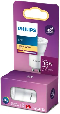 LED LAMP PHILIPS 3,5W-35W MR11 GU10 2700K 240LM 36D