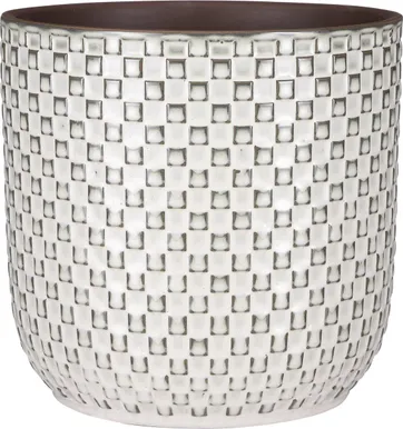 ÜMBRISPOTT MICA DECORATION DAAN Ø17X16CM VALGE