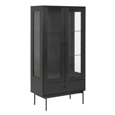 VITRIINKAPP ANGUS 75X37X152CM, MUST