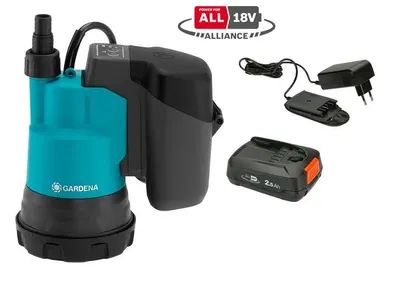 TÜHJENDUSPUMP GARDENA 2000/2 LI-18, P4A, AKU JA LAADIJAGA