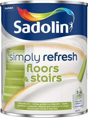 PÕRANDAVÄRV SADOLIN SIMPLY REFRESH BW 0,9L VALGE POOLMATT