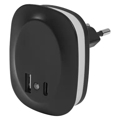 ÖÖVALGUSTI LEDVANCE LUNETTA EDGE USB A&C 3000K MUST