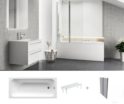 VANN RAVAK CHROME 170X75CM SETV23R VANNISEINAGA, VALGE