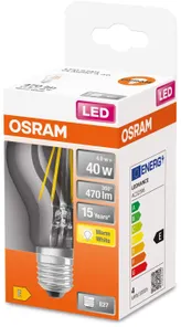 LED LAMP OSRAM 4W A40 E27 470LM 2700K CLASSIC FIL.