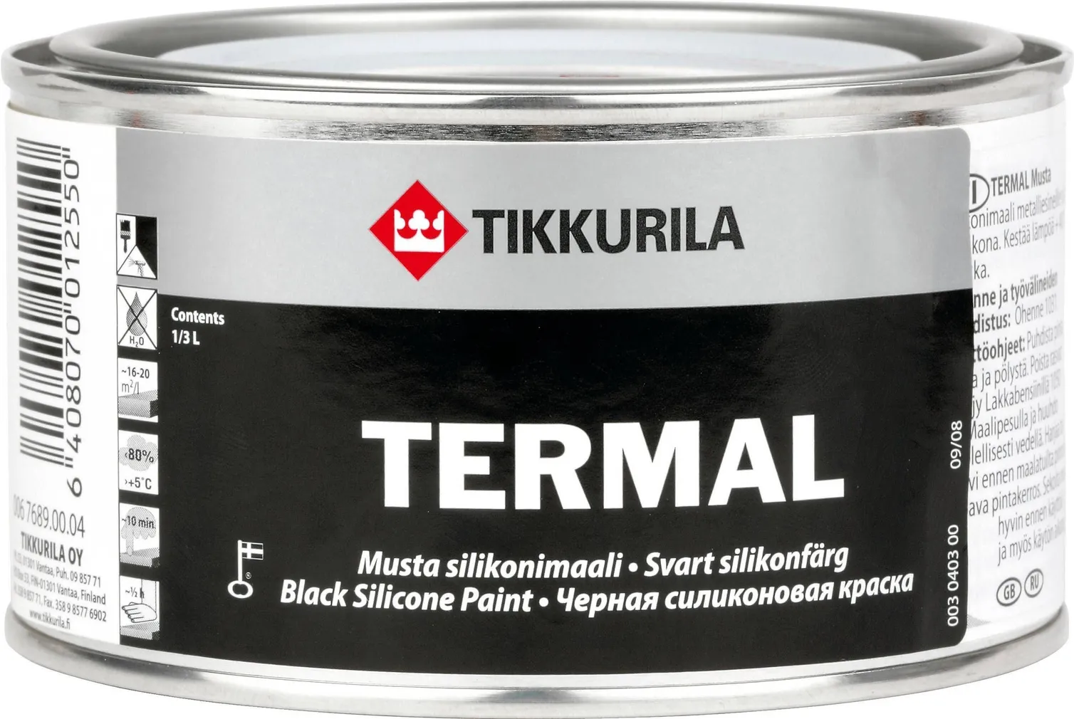 KUUMAKINDEL METALLIVÄRV TIKKURILA TERMAL 0,33L MUST