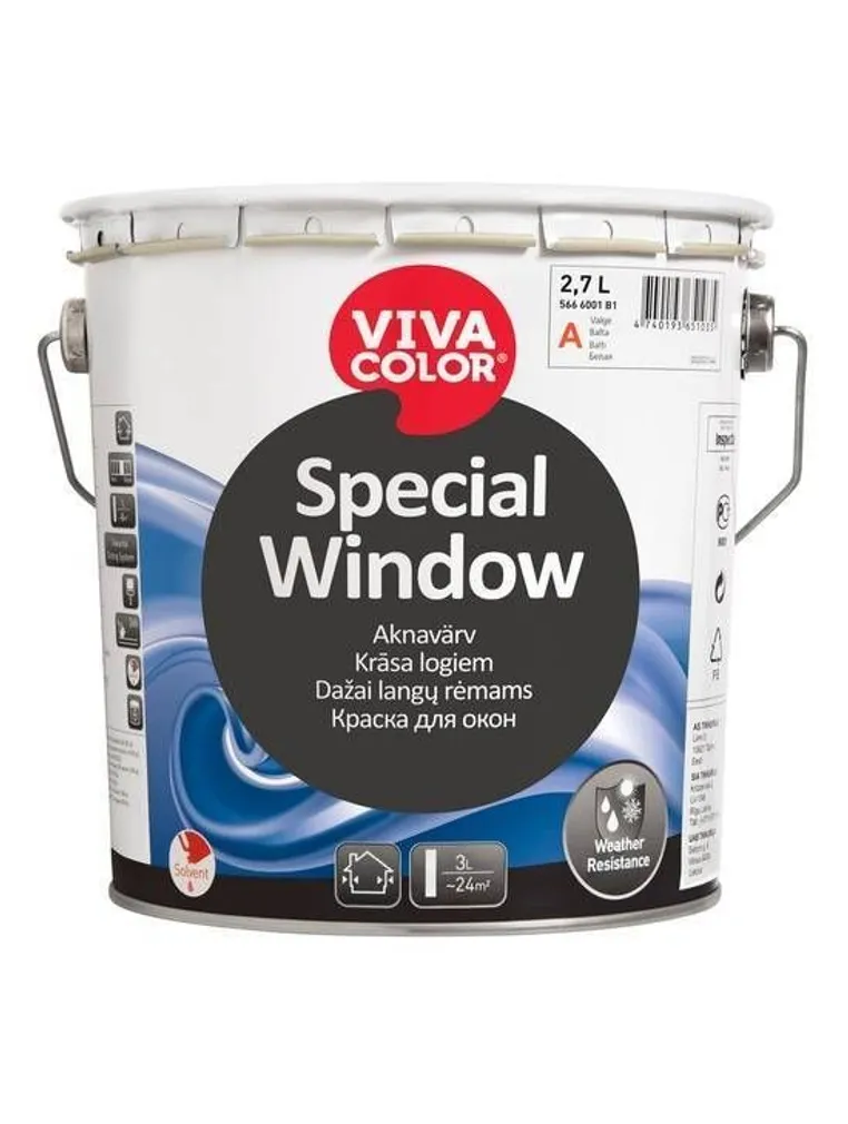 AKNAVÄRV VIVACOLOR SPECIAL WINDOW 2,7L VALGE POOLLÄIKIV