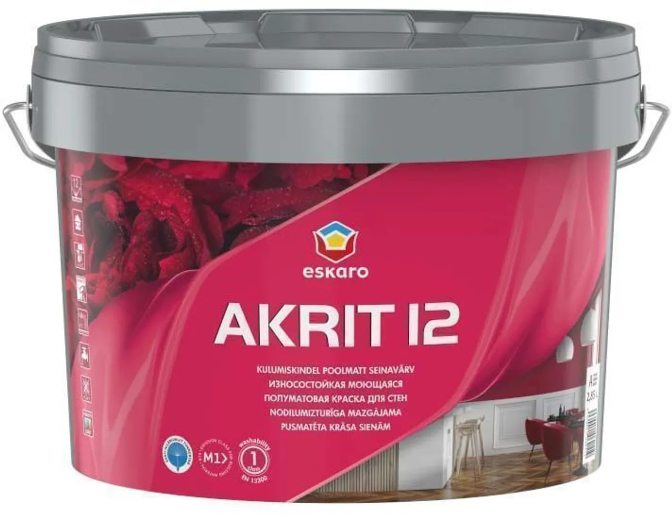 SEINAVÄRV ESKARO AKRIT 12 2,85L VALGE POOLMATT