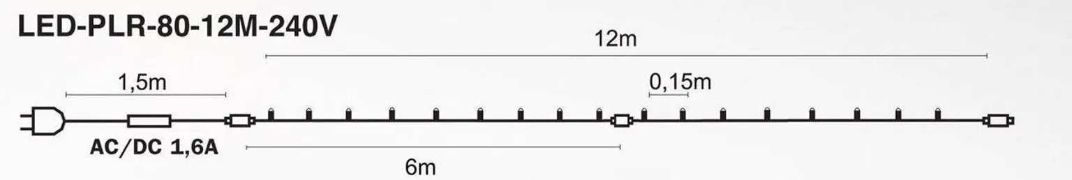 VALGUSKETT ARTUS PRO 80LED 12M SOE VALGE JÄTKATAV