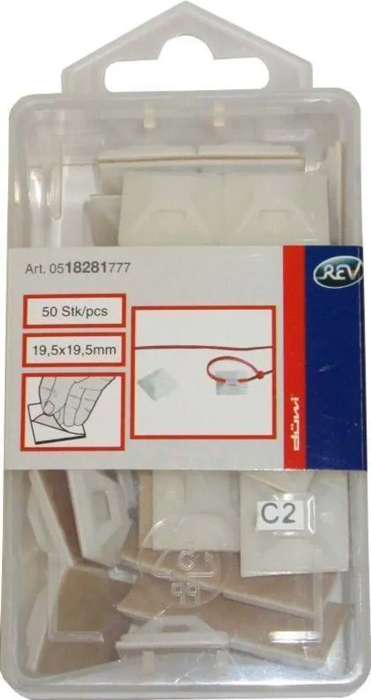 KAABLISIDEME ALUS DÜWI 19,5X19,5MM 4MM AVA 50TK PAKIS