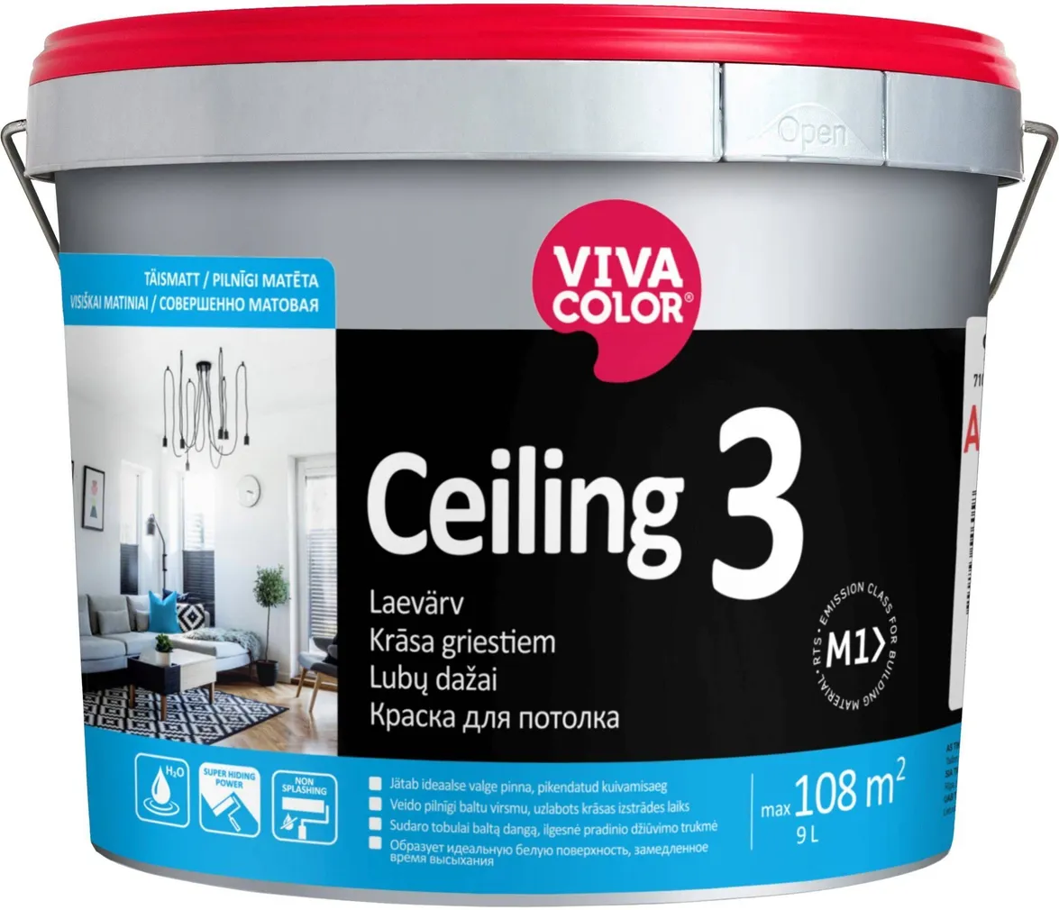 LAEVÄRV VIVACOLOR 3 9L VALGE TÄISMATT