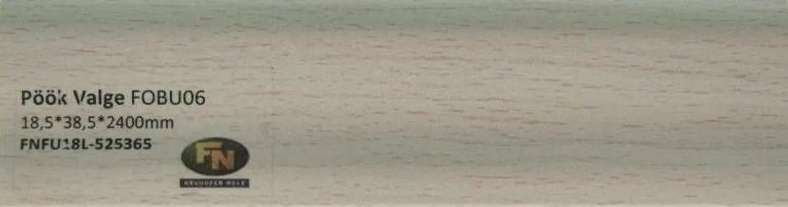 PÕRANDALIIST MDF PÖÖK VALGE 18,5X38,5X2400MM