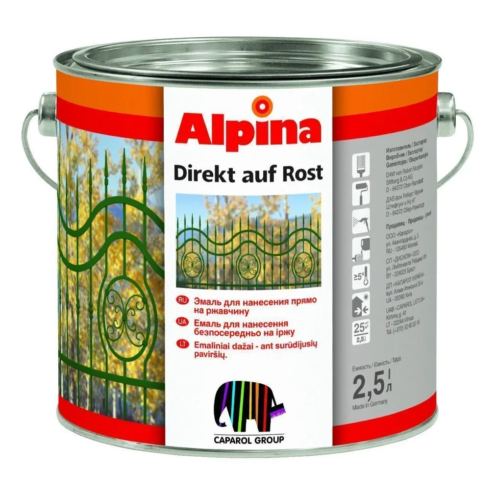 VÄRV ALPINA DIREKT AUF ROST RAL1036 2,5L KULDNE LÄIKIV