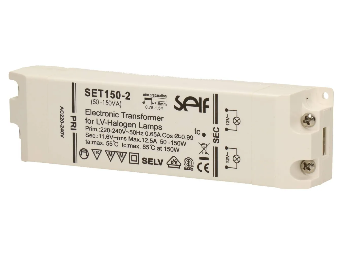 TRAFO ELEKTROONILINE 50-150W 230/12V