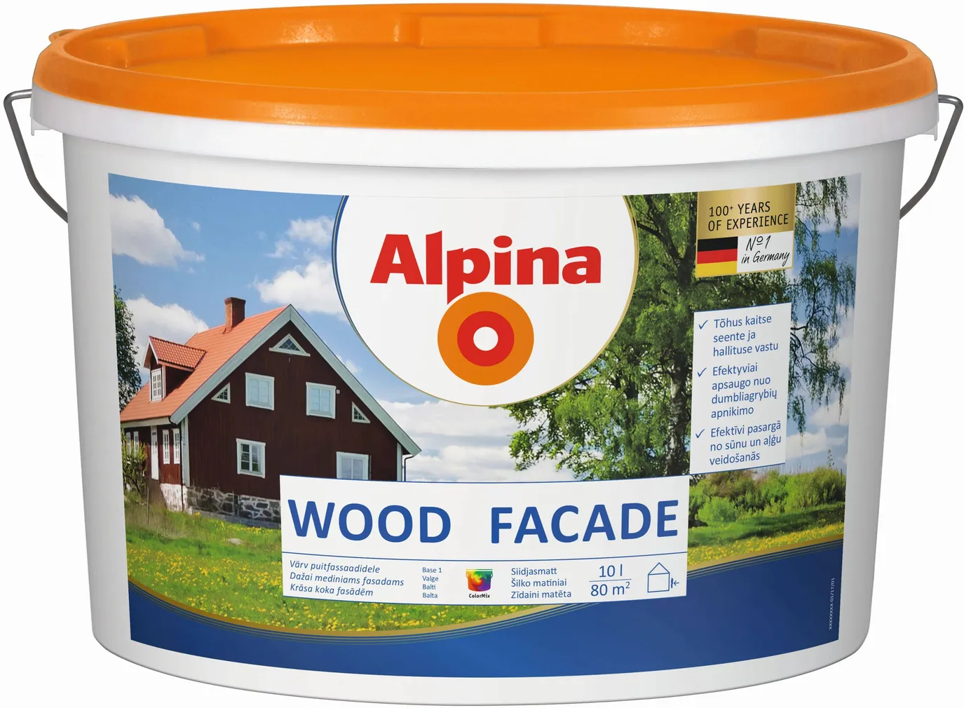 PUITFASSAADIVÄRV ALPINA WOOD FACADE 10L VALGE SIIDJASMATT