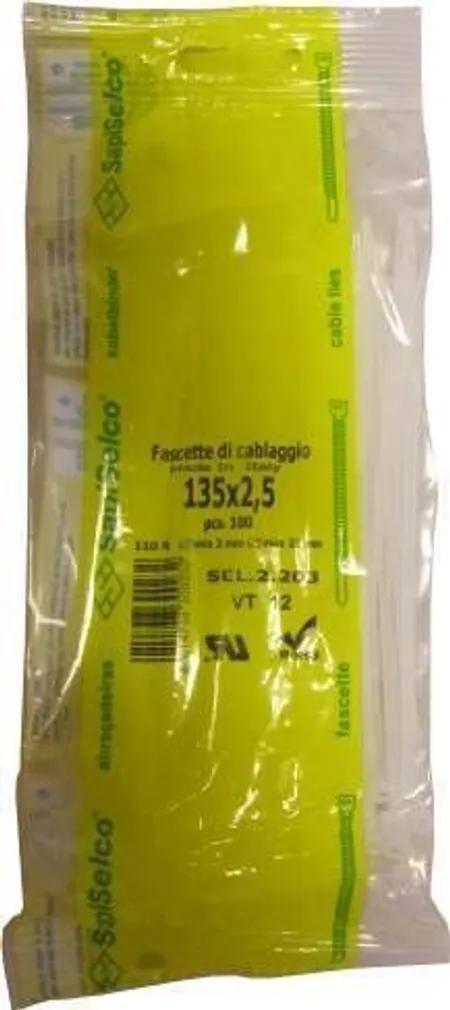 KAABLISIDE SAPISELCO 100X2,5MM 100TK PAKIS VALGE