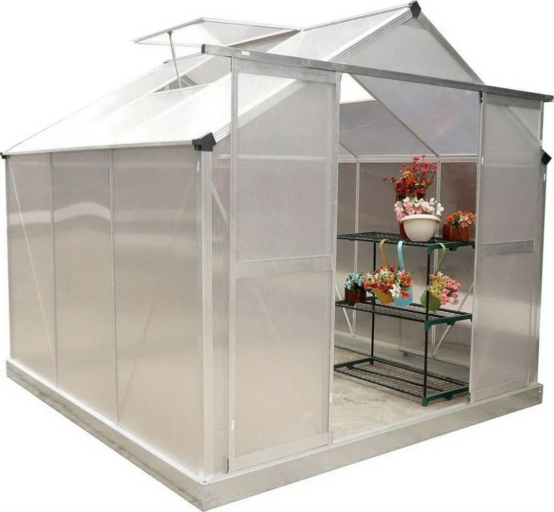 KASVUHOONE 7,45M2 244X305X225CM POLUKARBONAAT