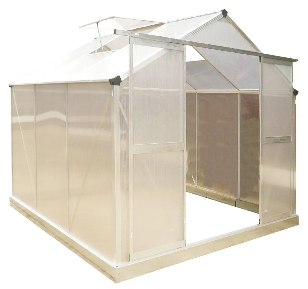 KASVUHOONE 10,4M2 4,27X2,44X(H)2,25 POLÜKARBONAAT