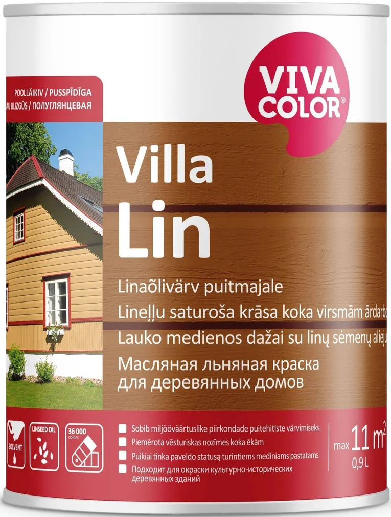 PUITFASSAADIVÄRV VIVACOLOR VILLA LIN 0,9L VALGE POOLLÄIKIV
