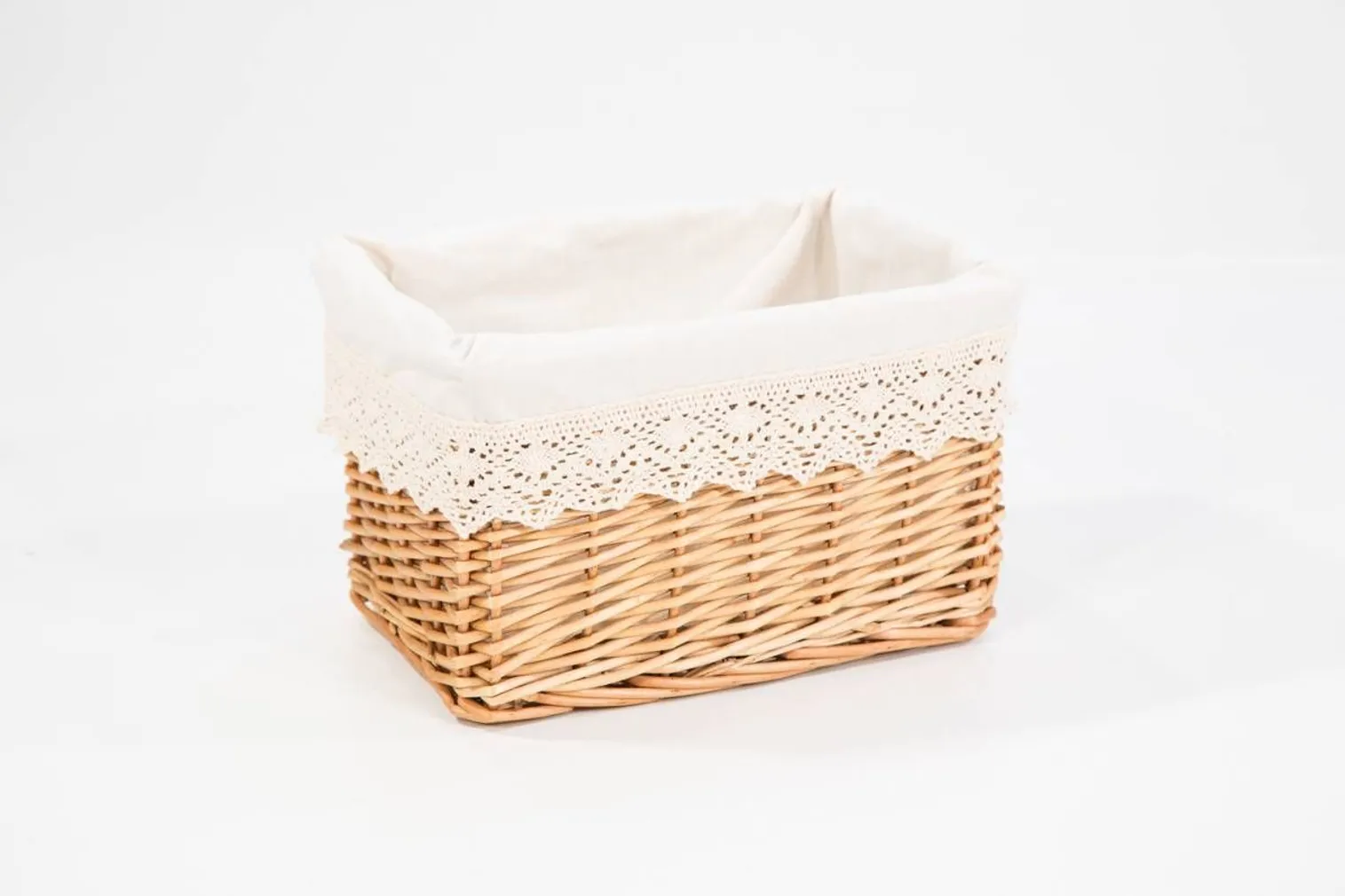 PESUKORV 24X18X12 PUNUTUD VALGE NAT. KANGAS