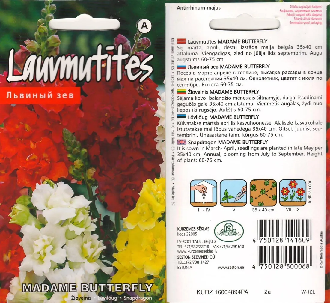 LILLESEEMNED KURZEMES SEKLAS LÕVILÕUG MADAME BUTTERFLY 15S