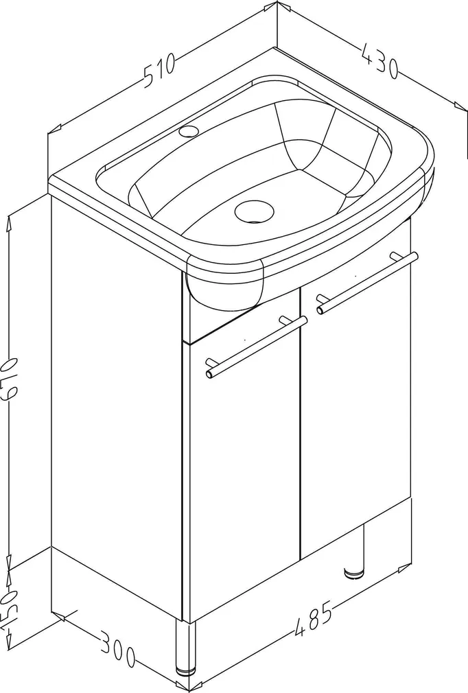 VALAMU JA VALAMUKAPP HARMA 510X430X820MM
