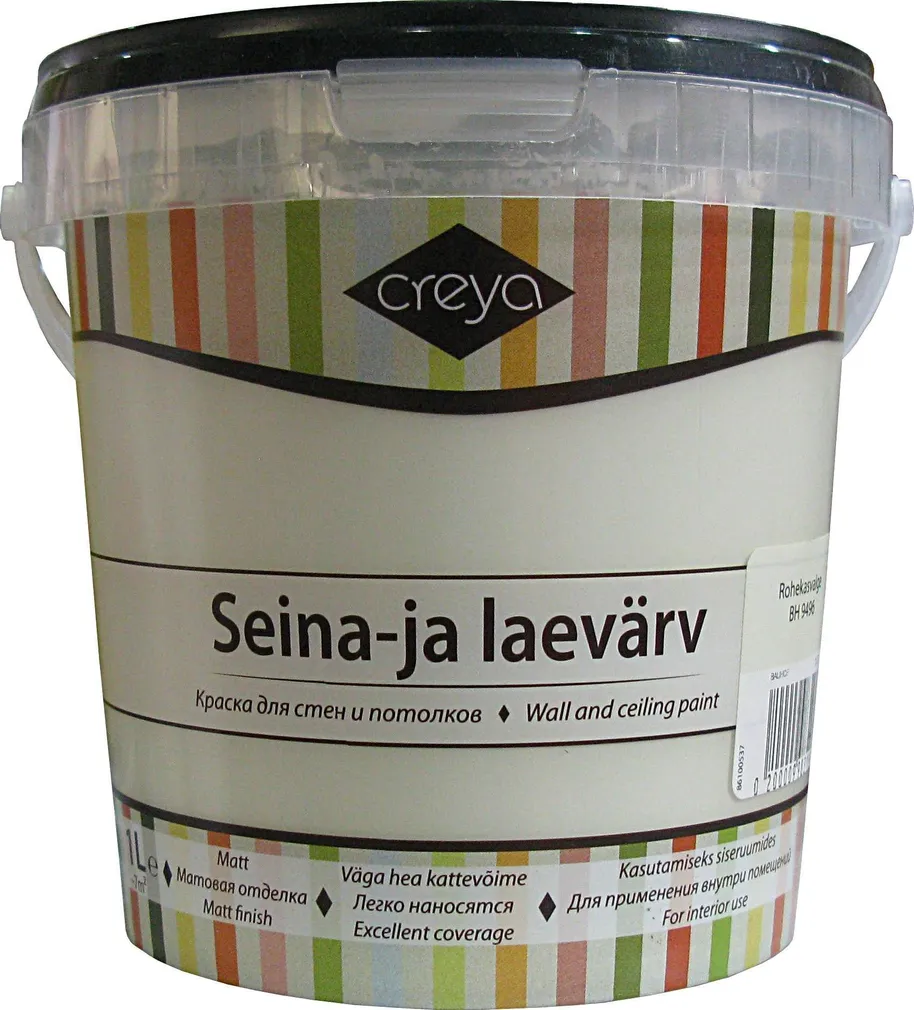 SEINA- JA LAEVÄRV CREYA 1L ROHEKASVALGE (BH 9496) MATT
