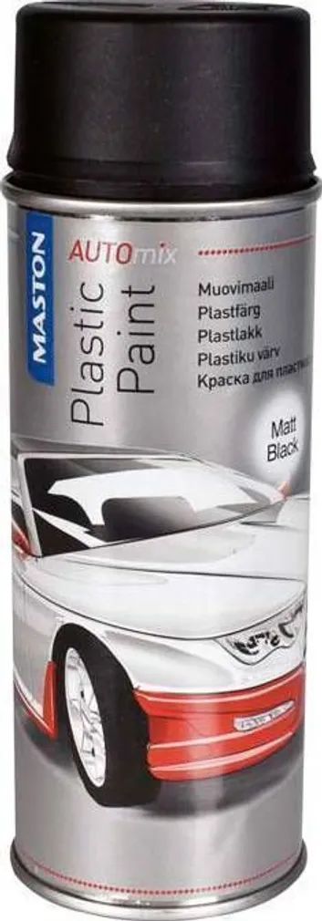 AEROSOOLVÄRV AUTOMIX PLASTIKU MUST MATT 400ML