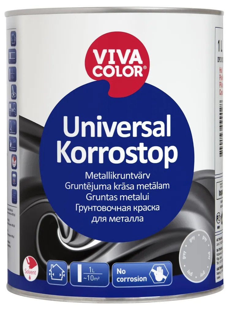 METALLIKRUNTVÄRV VIVACOLOR UNIVERSAL KORROSTOP 1L HALL MATT
