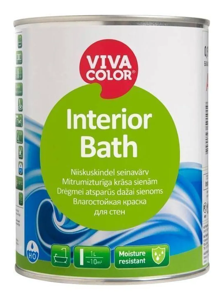 SEINAVÄRV VIVACOLOR INTERIOR BATH 0,9L VALGE POOLLÄIKIV