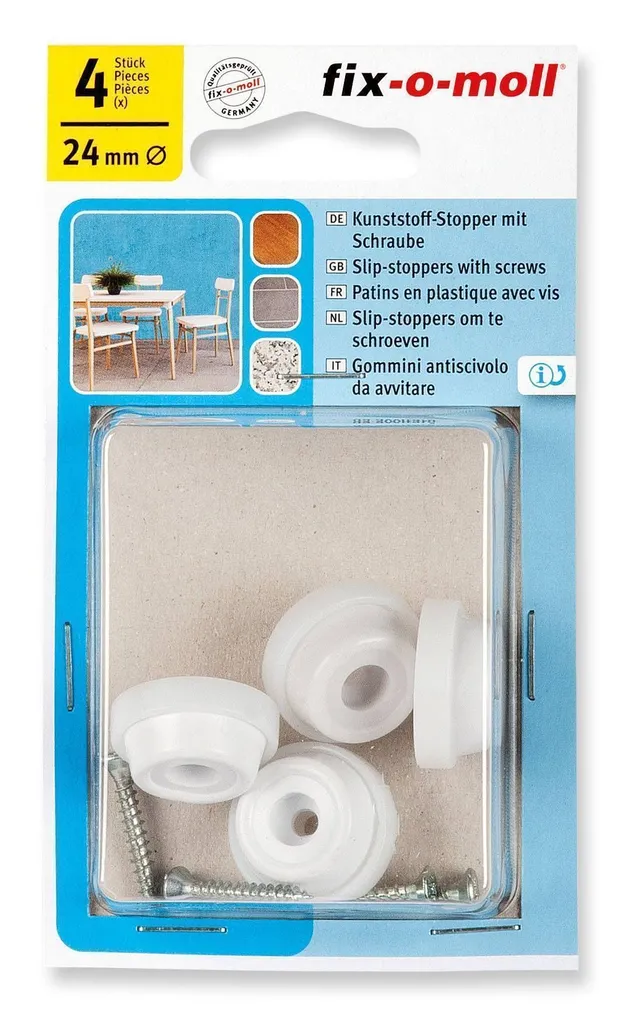 LIBISEMISKAITSE KRUVIGA PLAST.VALGE 4TK 24MM Ø