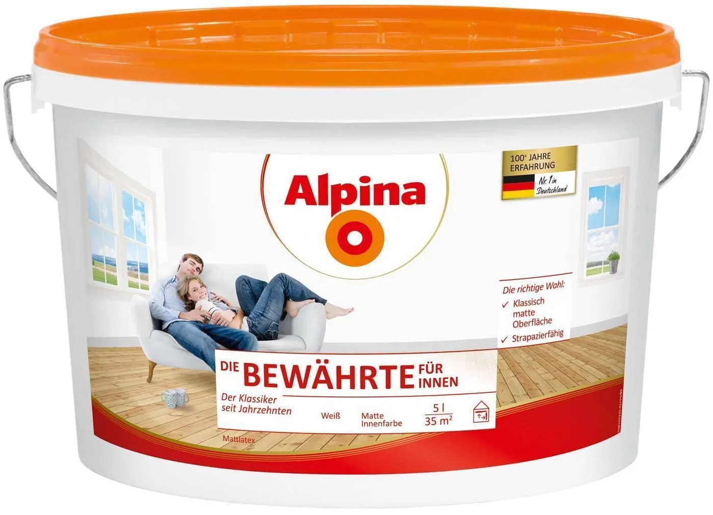 SEINAVÄRV ALPINA DIE BEWÄHRTE FÜR INNEN 5L VALGE MATT